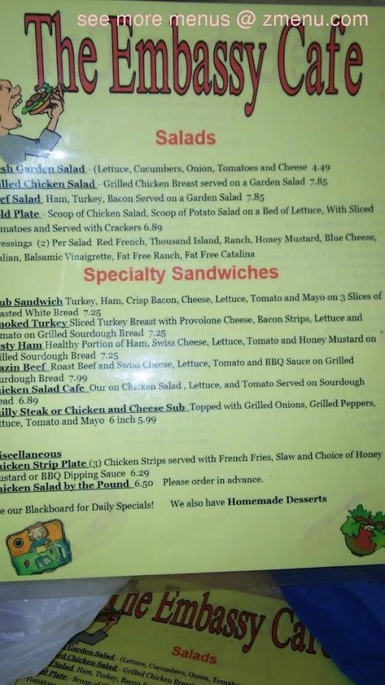 Embassy Cafe Menu image 3
